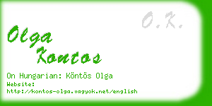 olga kontos business card